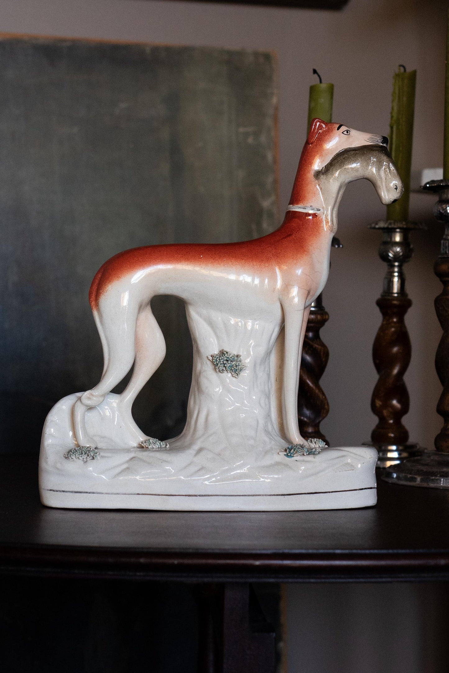 Large greyhound victorian Staffordshire figurine 19th century