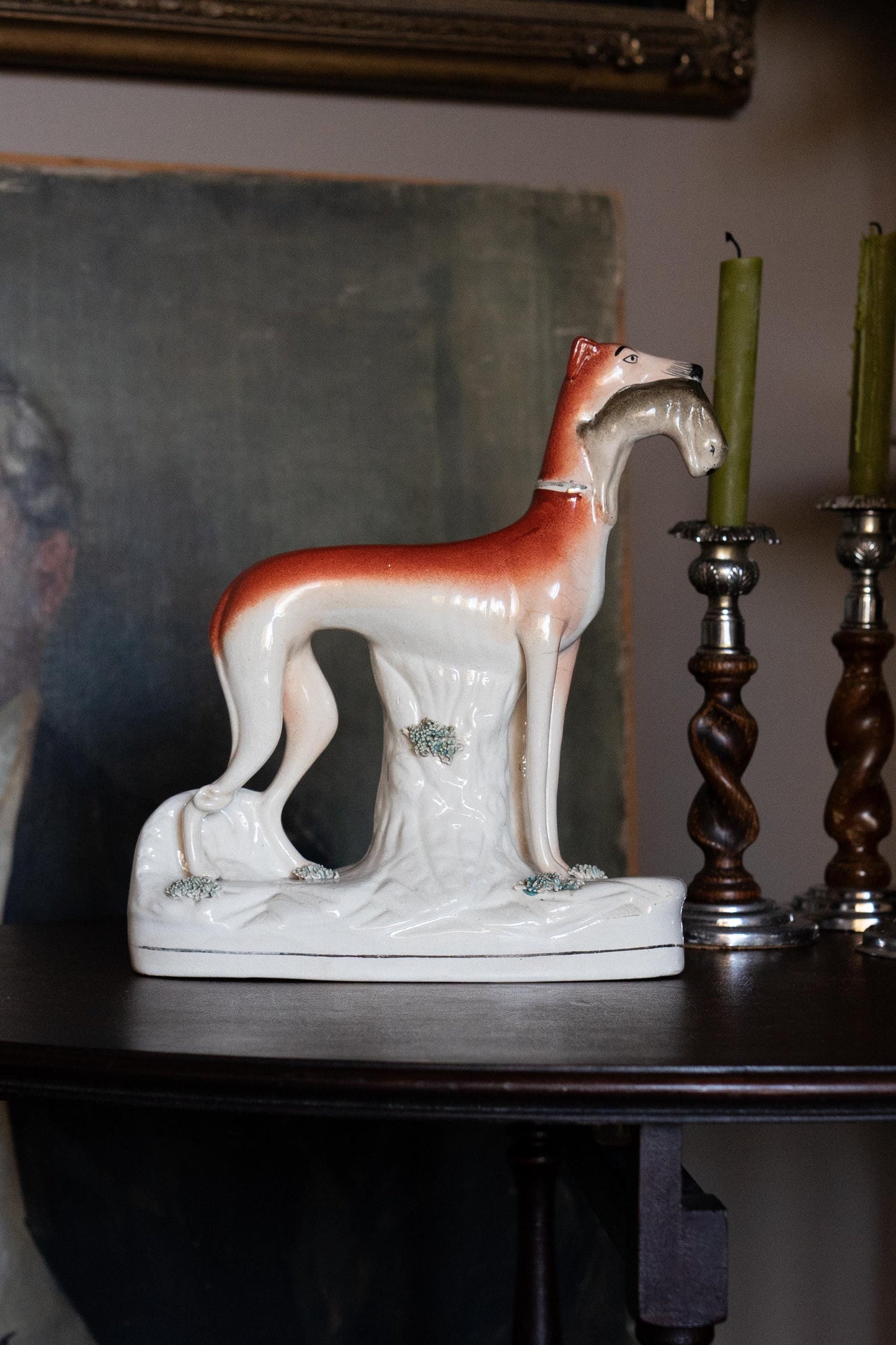 Large greyhound victorian Staffordshire figurine 19th century