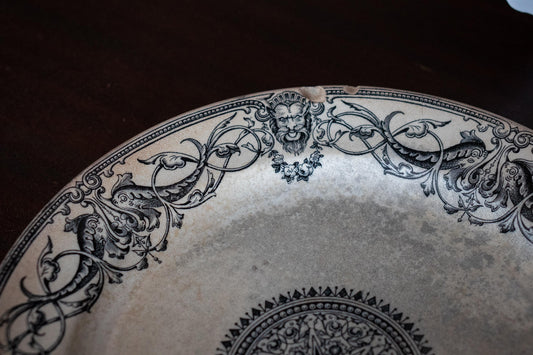 Rare Antique gothic 1870 T. Furnival & sons  florentine pattern plates