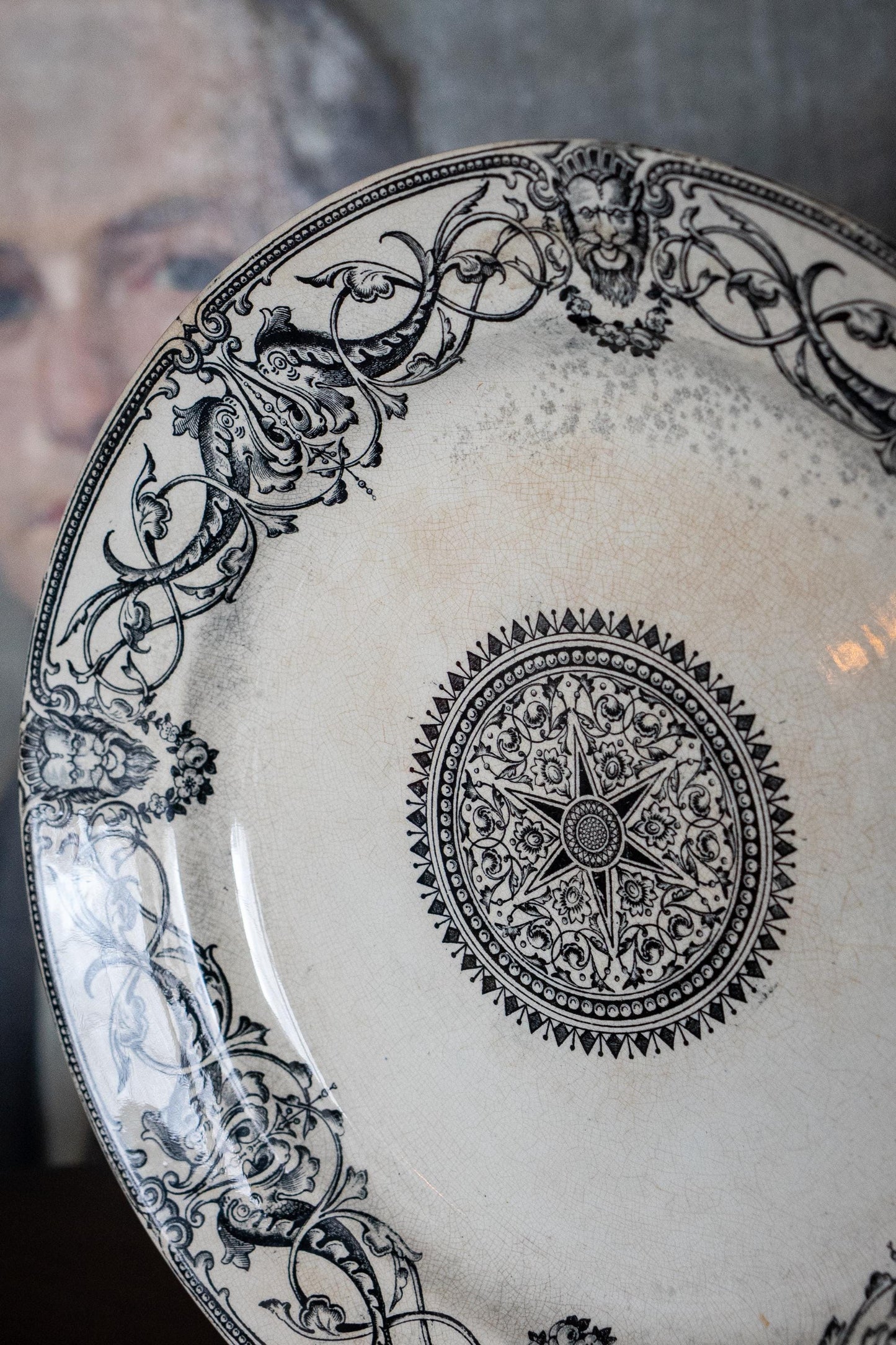 Rare Antique gothic 1870 T. Furnival & sons  florentine pattern plates