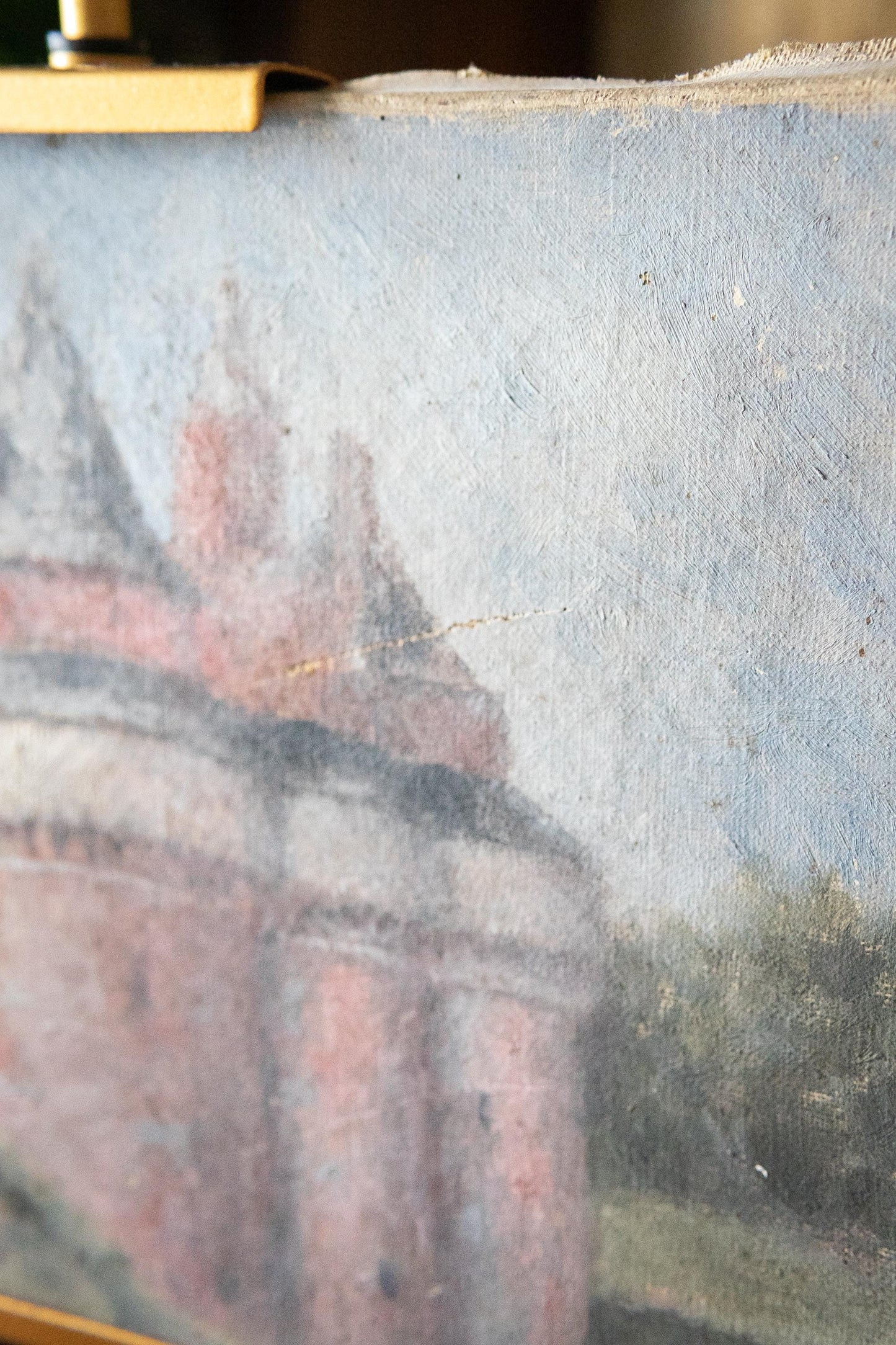 19th century french castle oil painting
