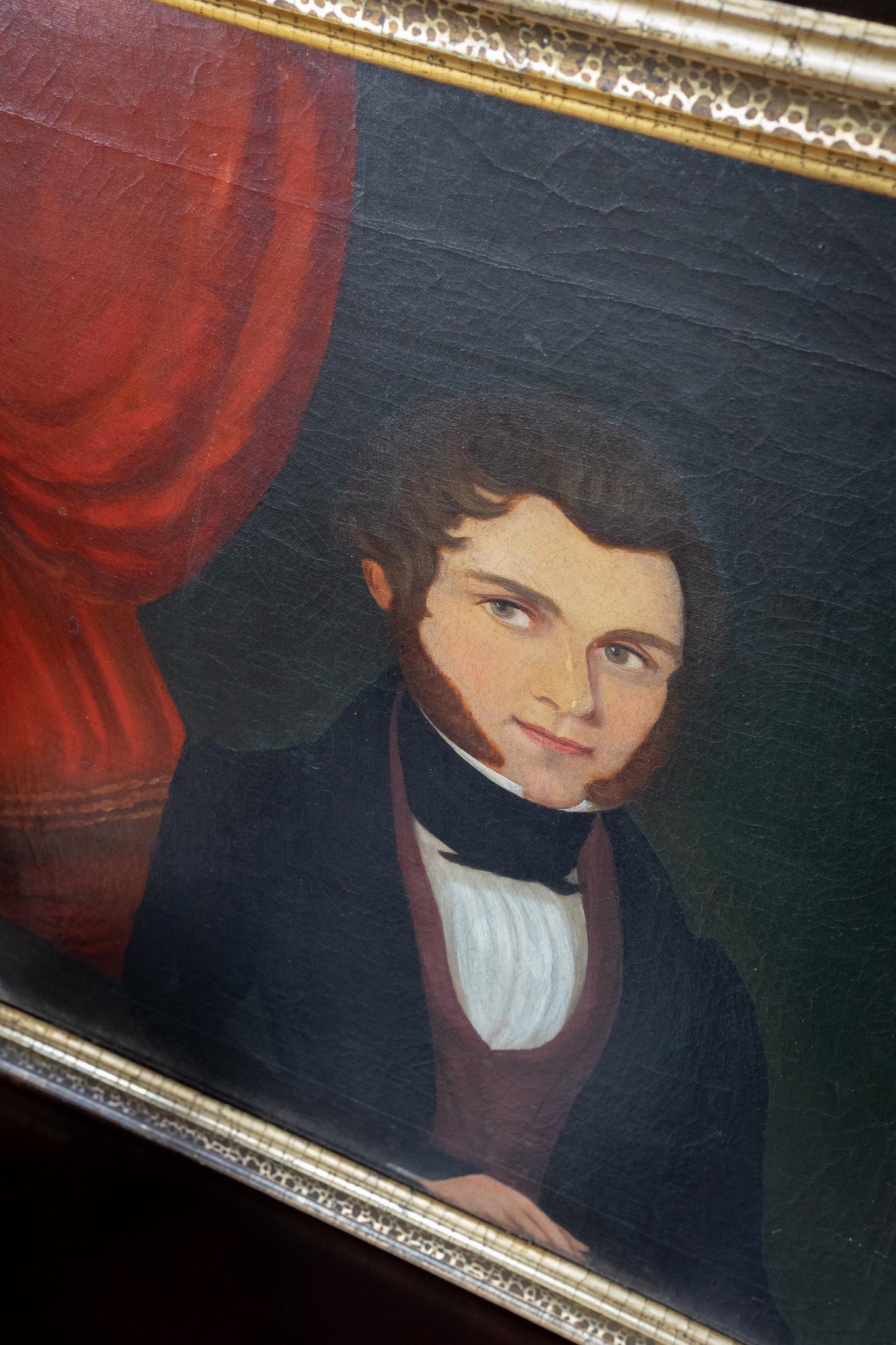 Early 19th Century Gentleman Portrait Oil Painting Antique Framed Oil on Canvas