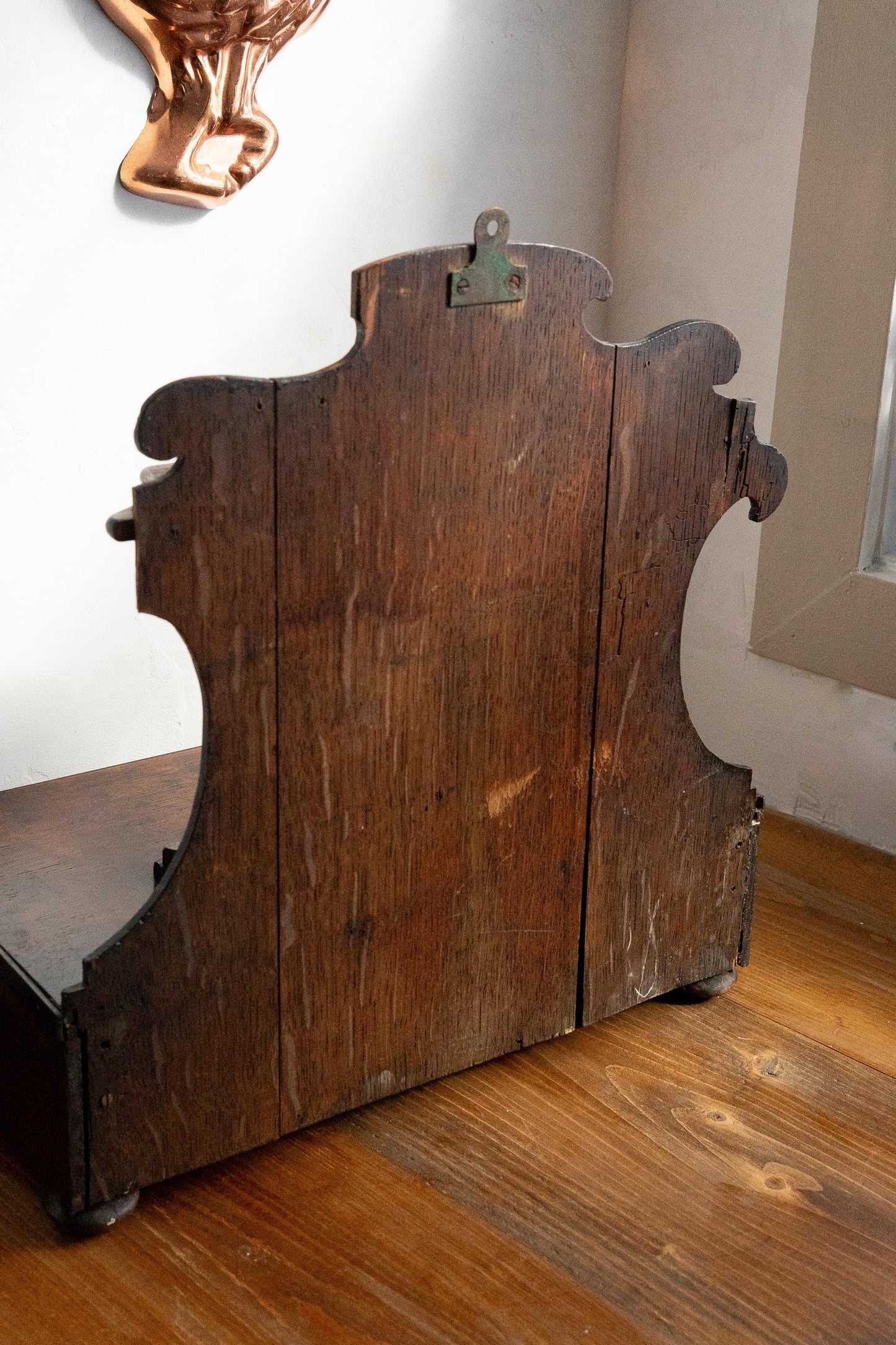 Georgian Antique Wooden Wall Shelf with Drawer