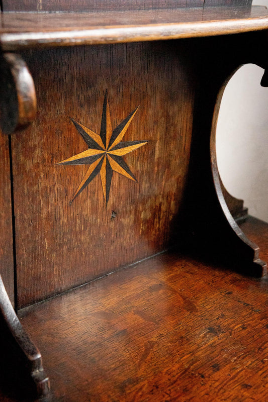 Georgian Antique Wooden Wall Shelf with Drawer