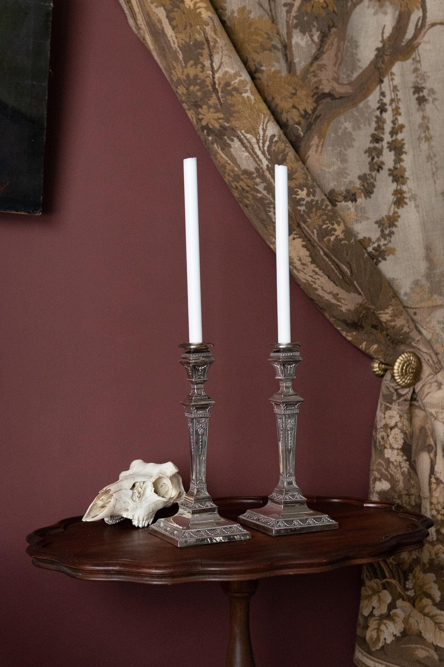 Victorian english silver plate candle holders