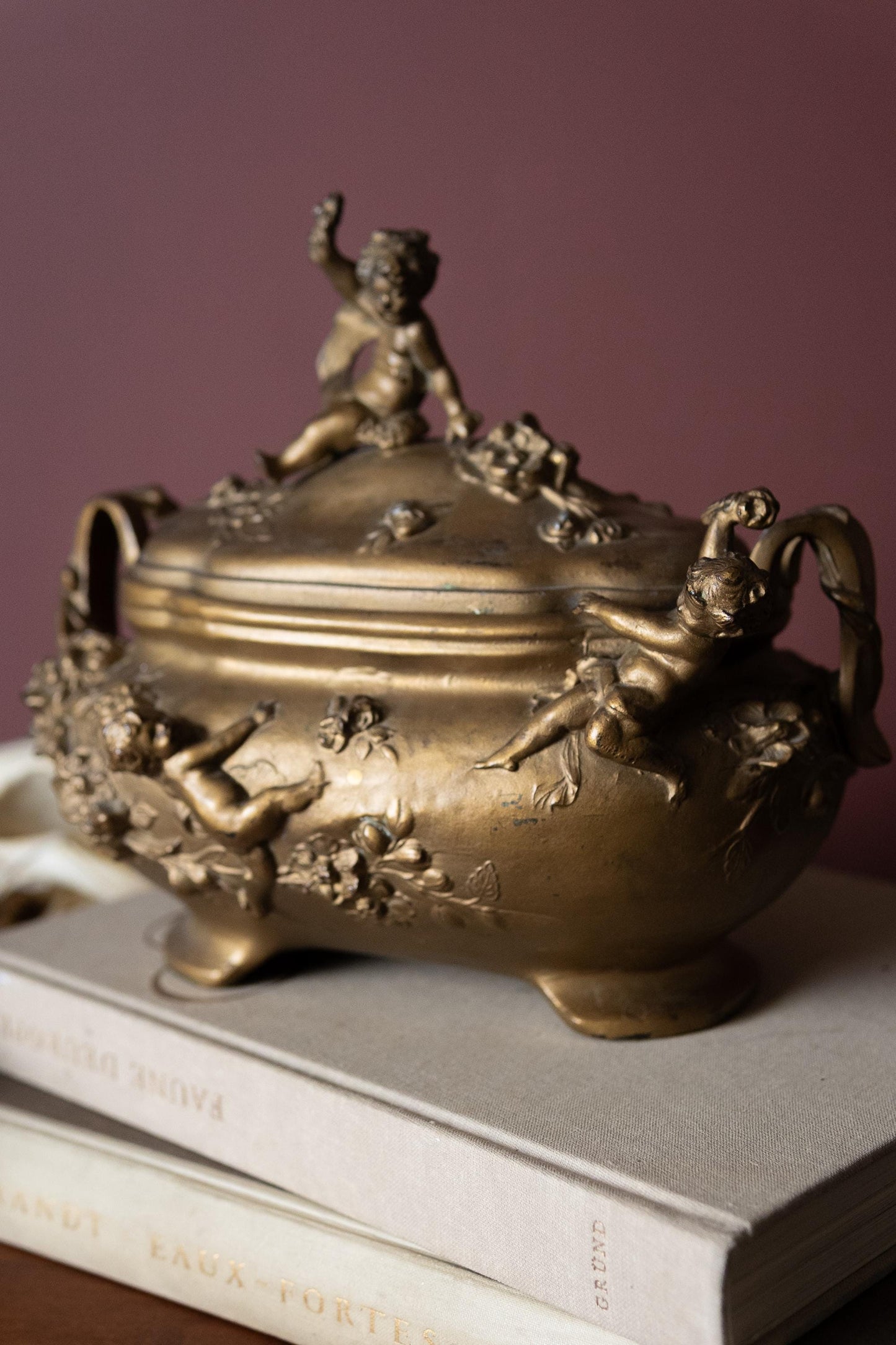french cherub jewelry casket Auguste Moreau style