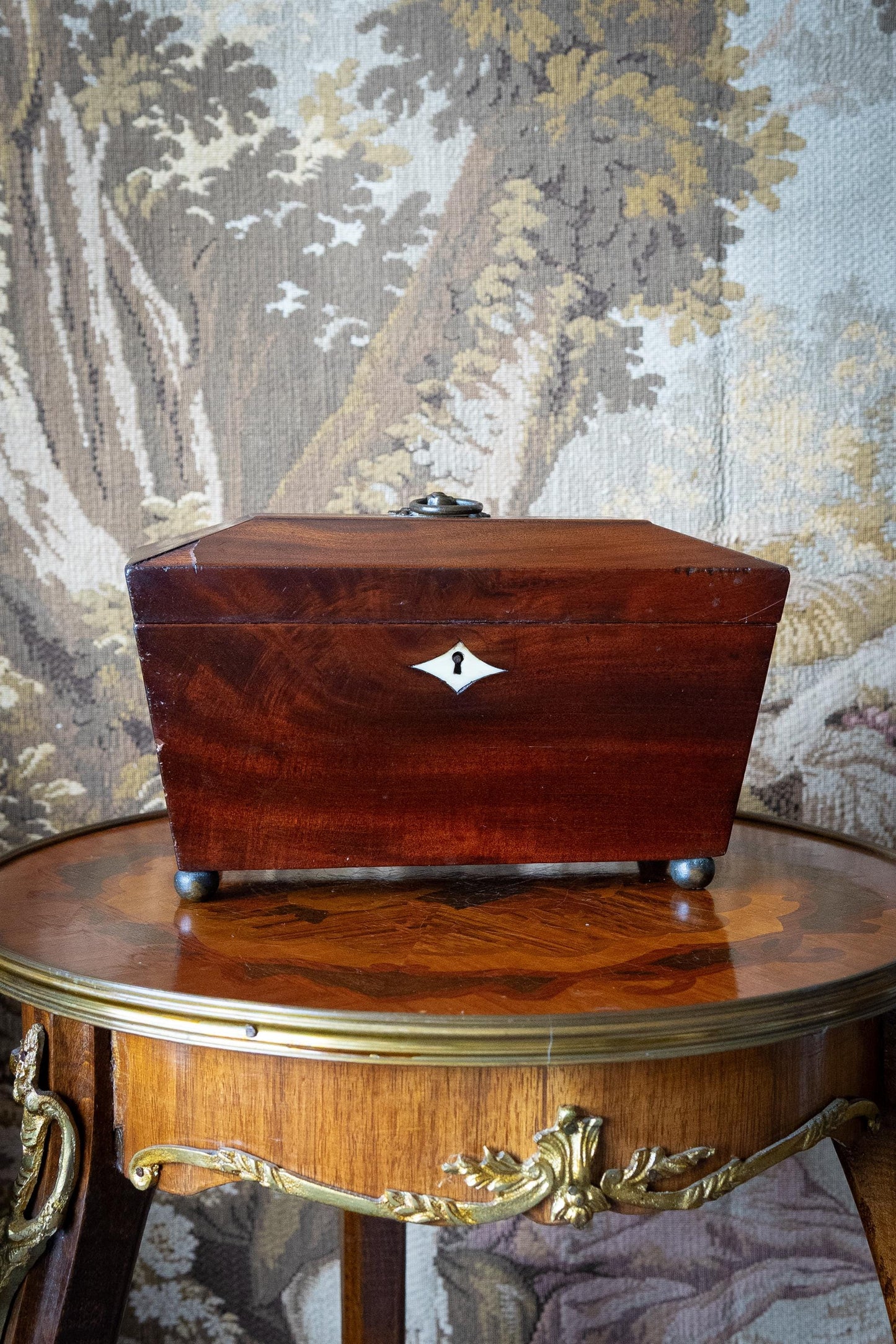 Antique early 19th Century Mahogany Tea Caddy. Georgian Style Tea Box