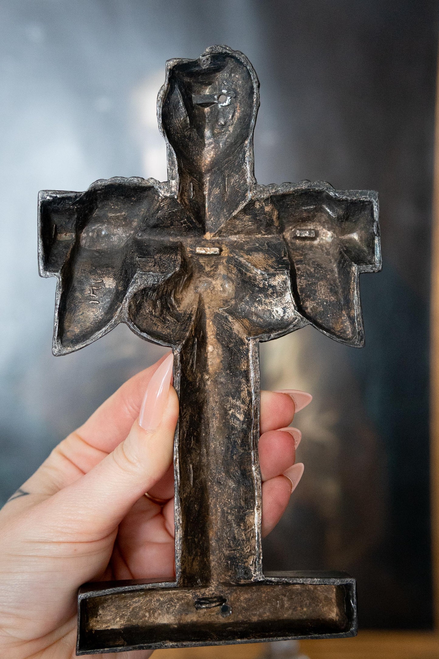 Antique French Mourning Cross “Priez Pour Moi” pray for me