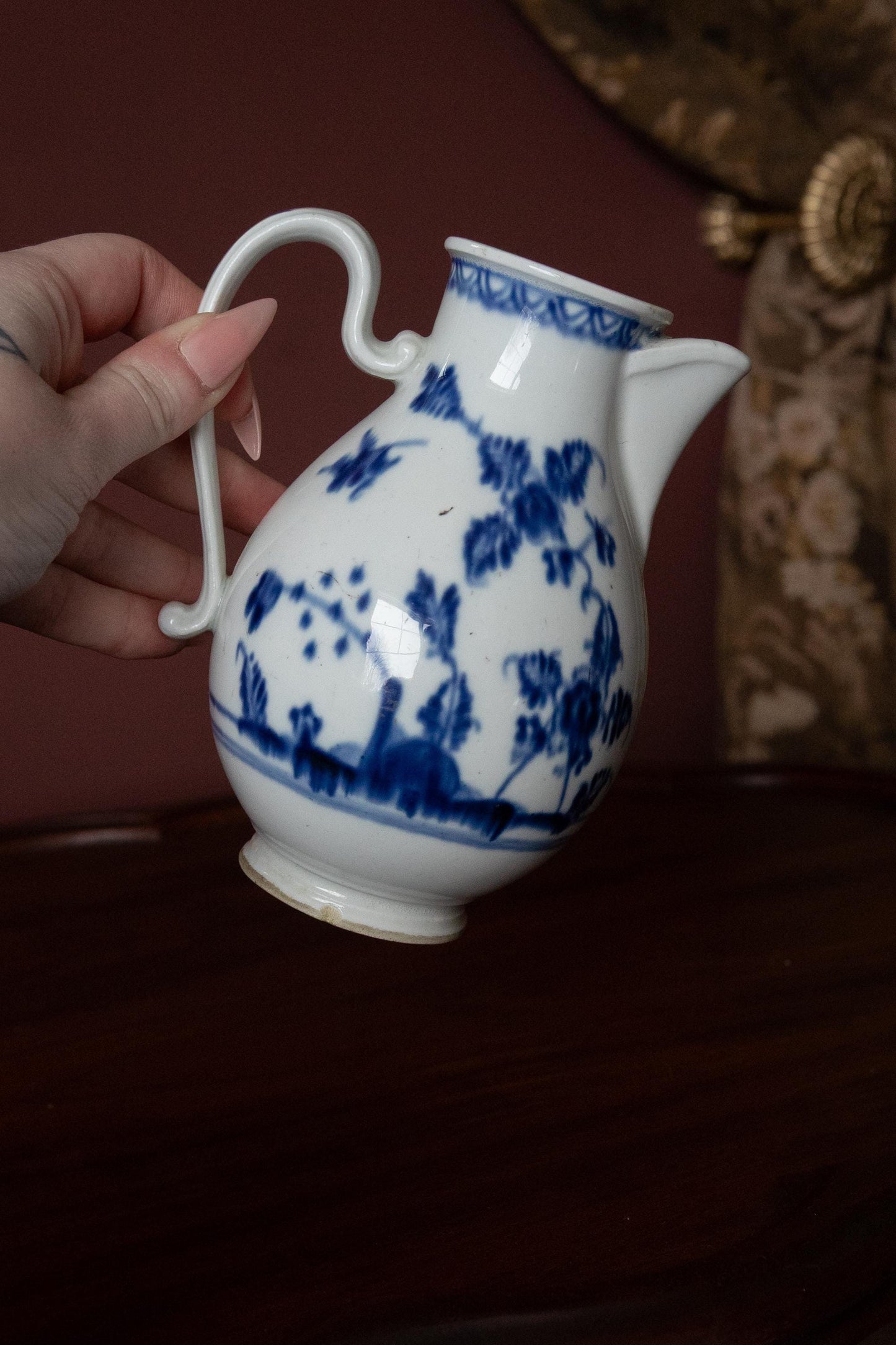 18th century Royal Vienna blue and white creamer
