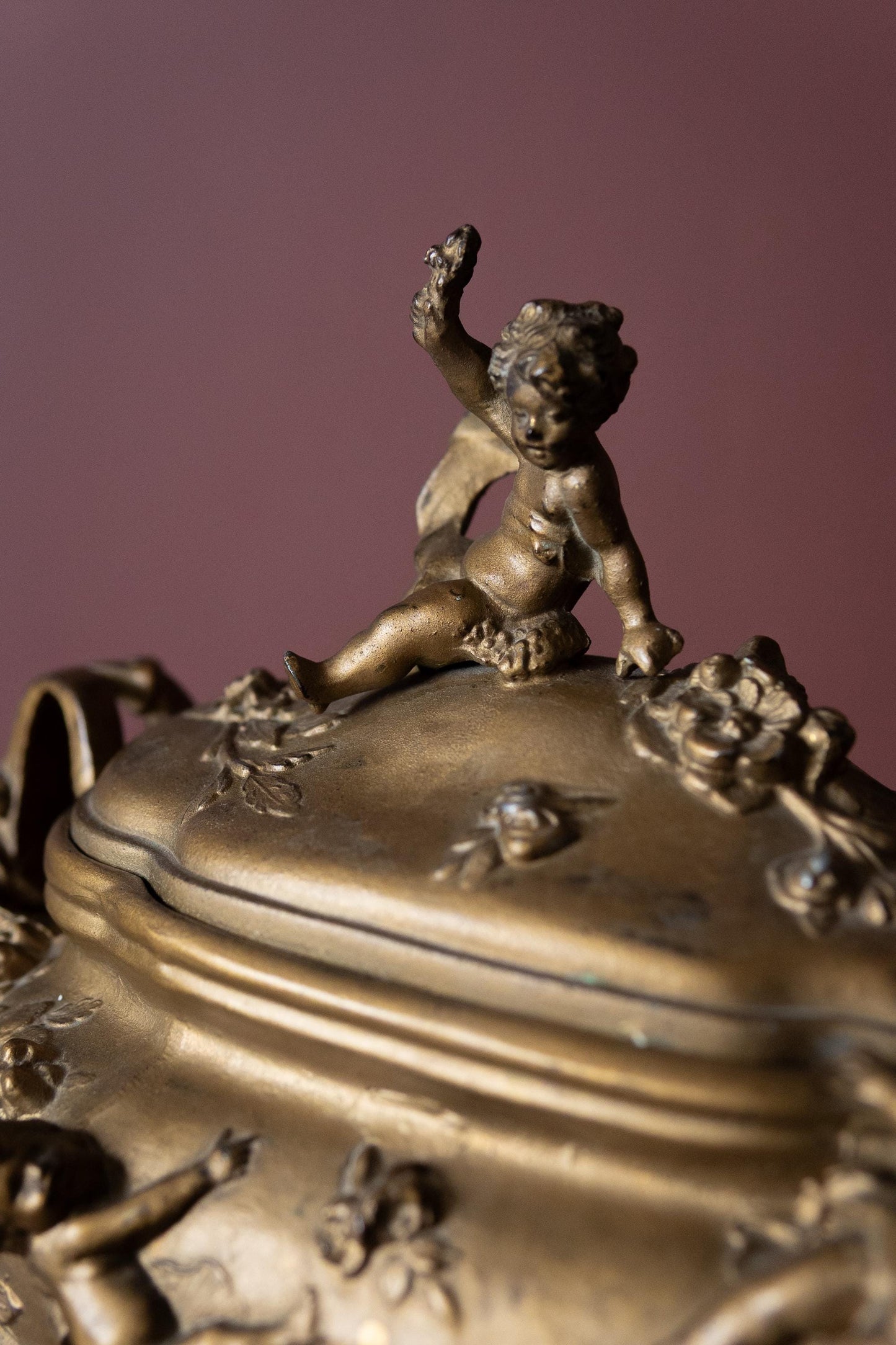 french cherub jewelry casket Auguste Moreau style