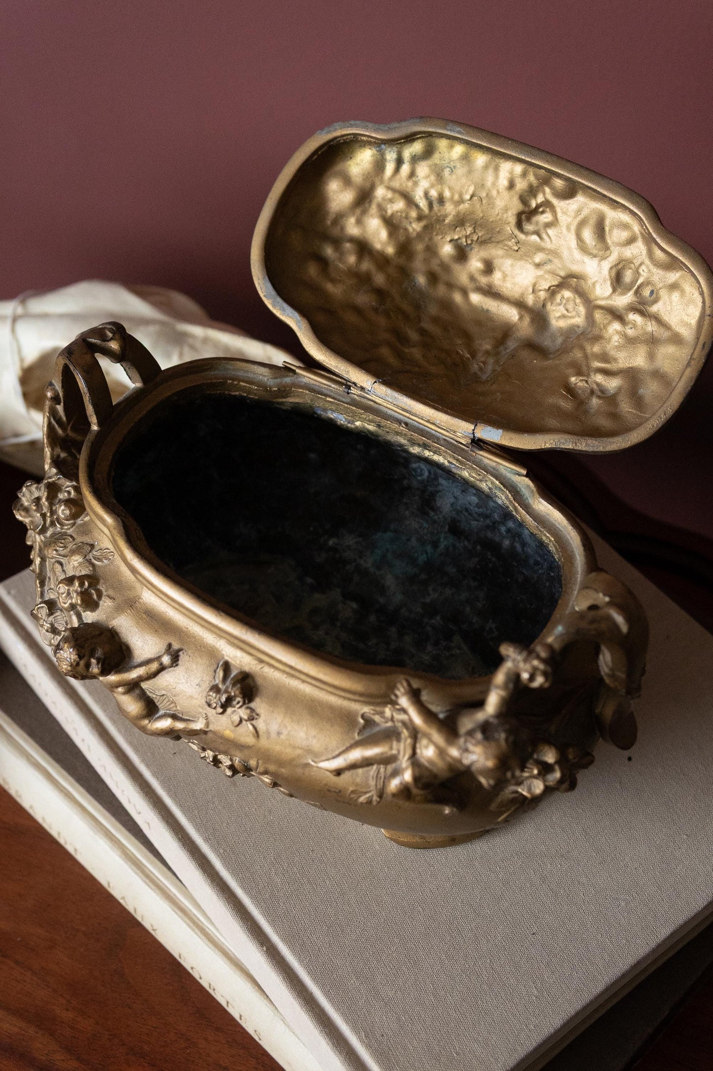 french cherub jewelry casket Auguste Moreau style
