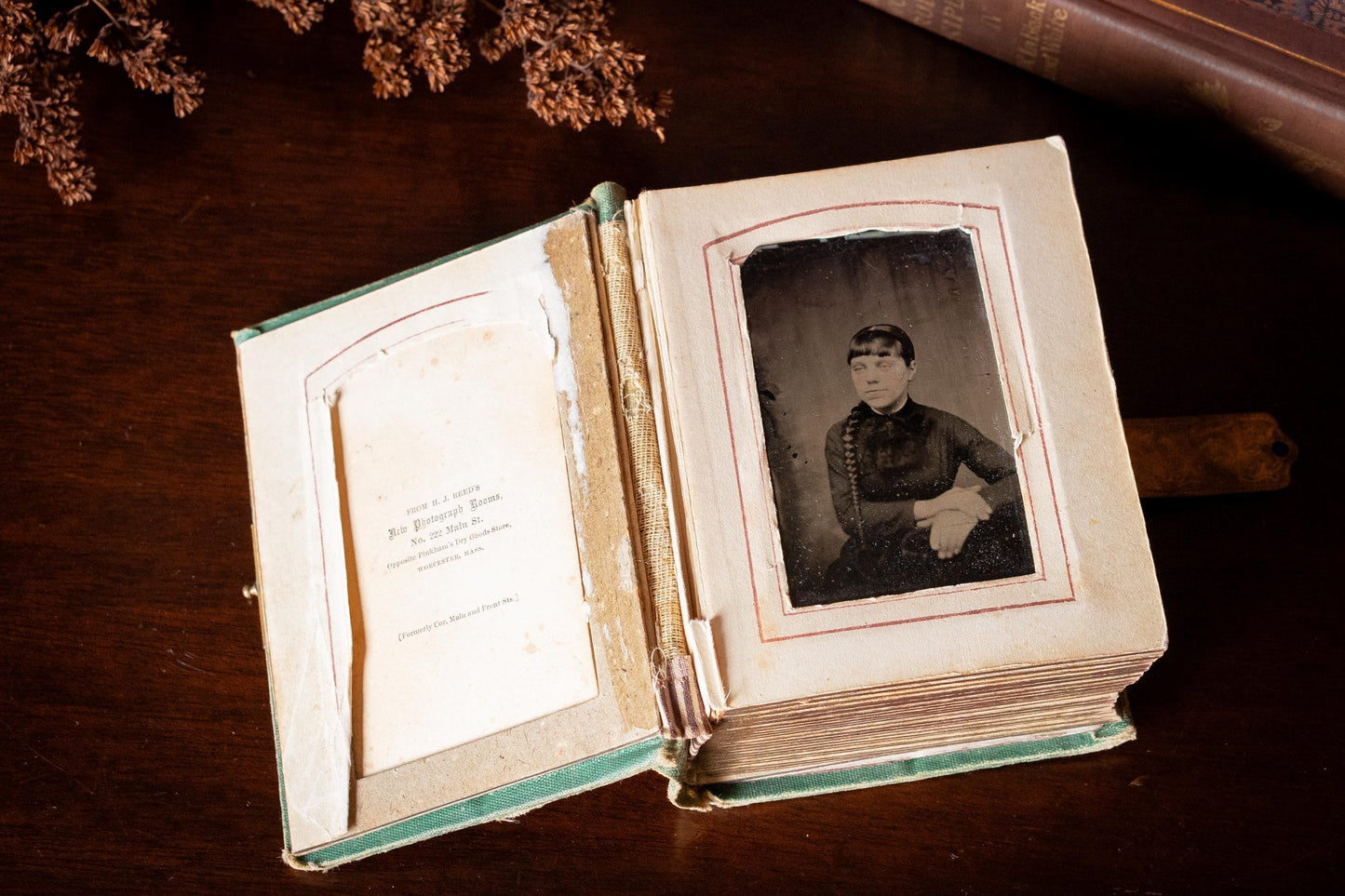Antique Victorian Photo Album with Tintypes