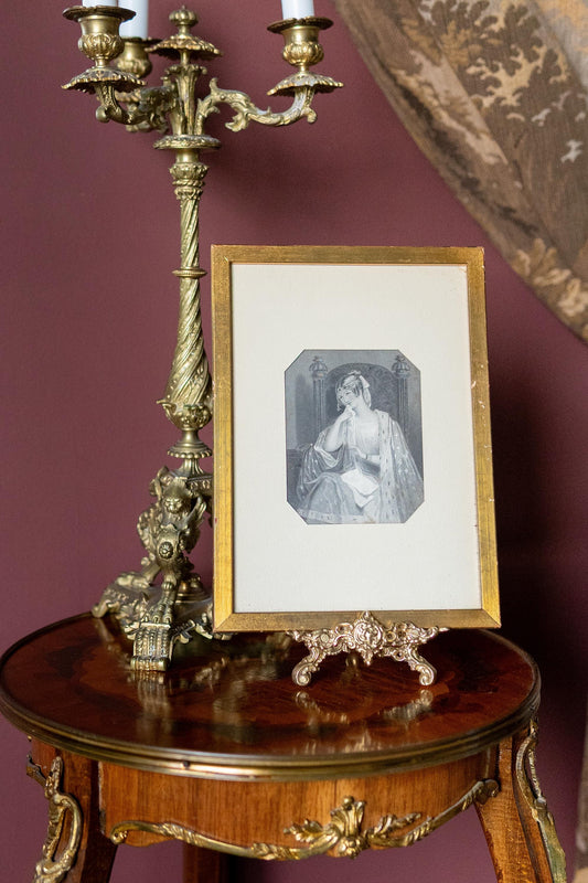 Antique French Engraving Portrait 19th century