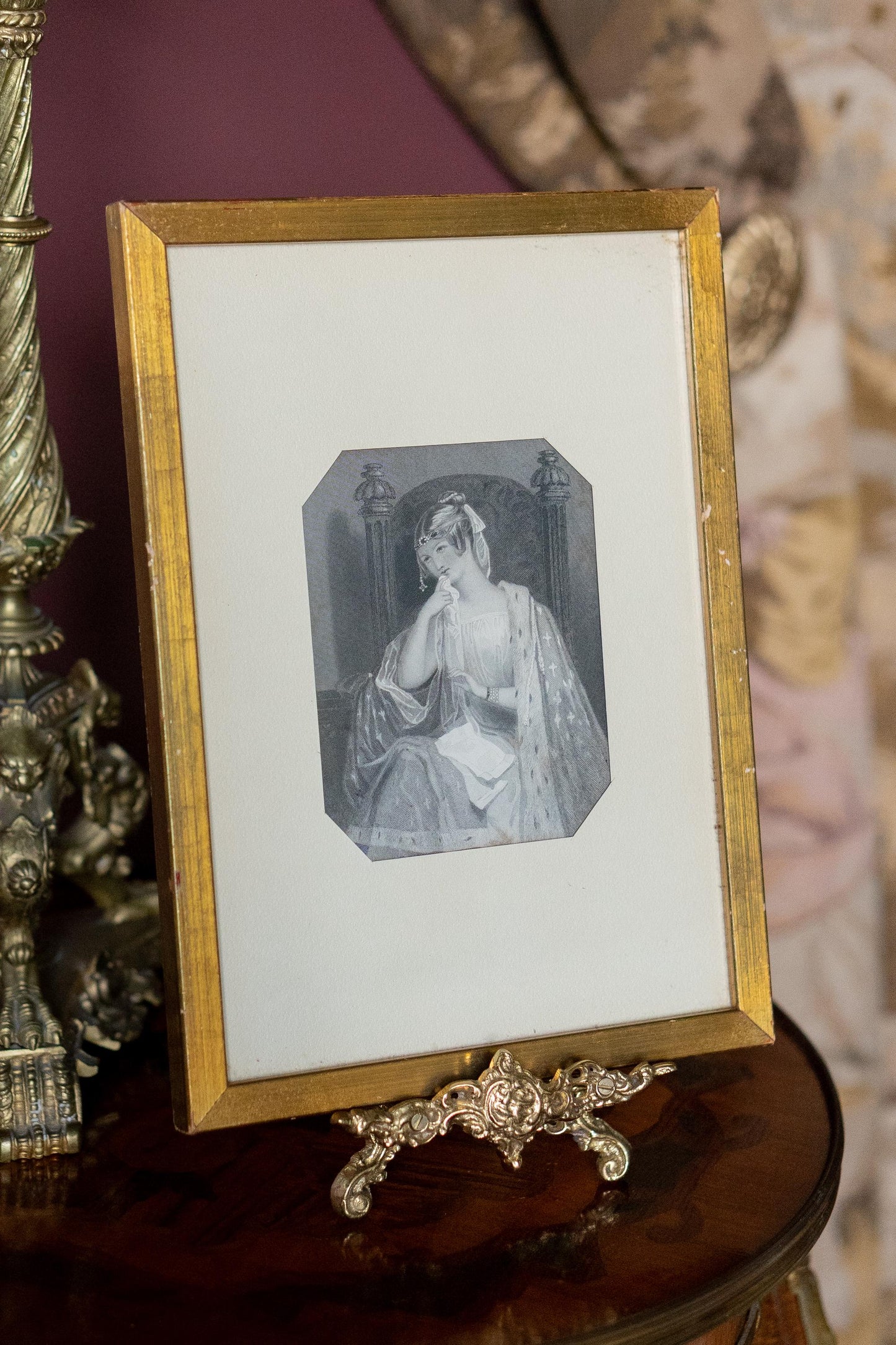 Antique French Engraving Portrait 19th century
