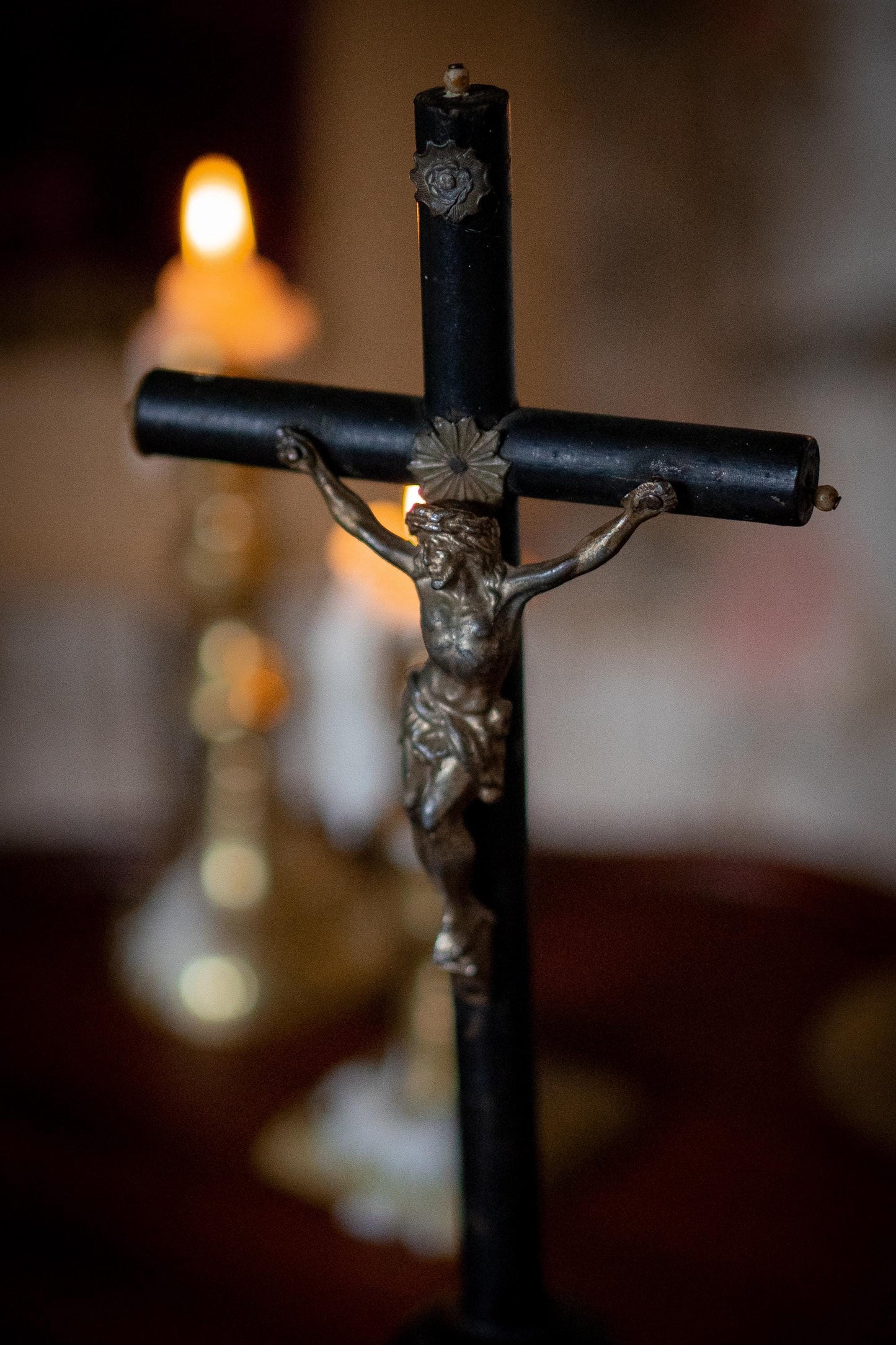 Antique Catholic Crucifix c.1900. French Altar Cross