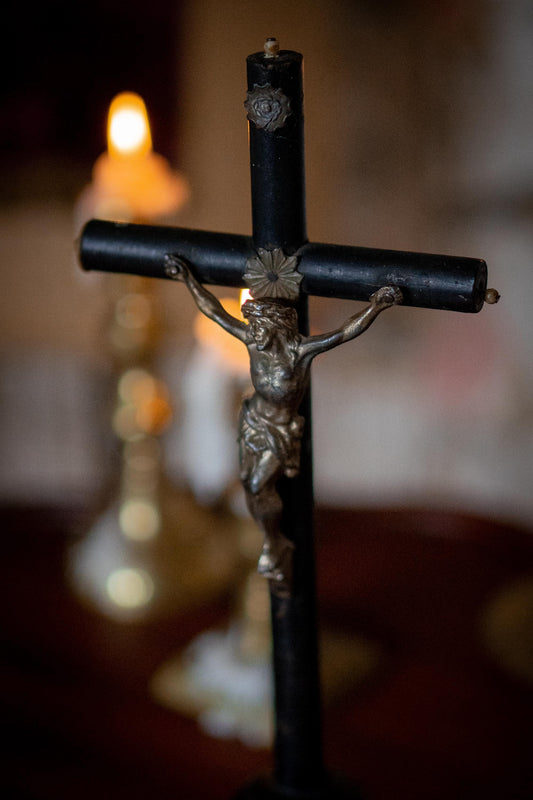 Antique Catholic Crucifix c.1900. French Altar Cross
