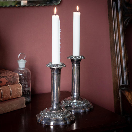Antique Sheffield Plate Candlesticks