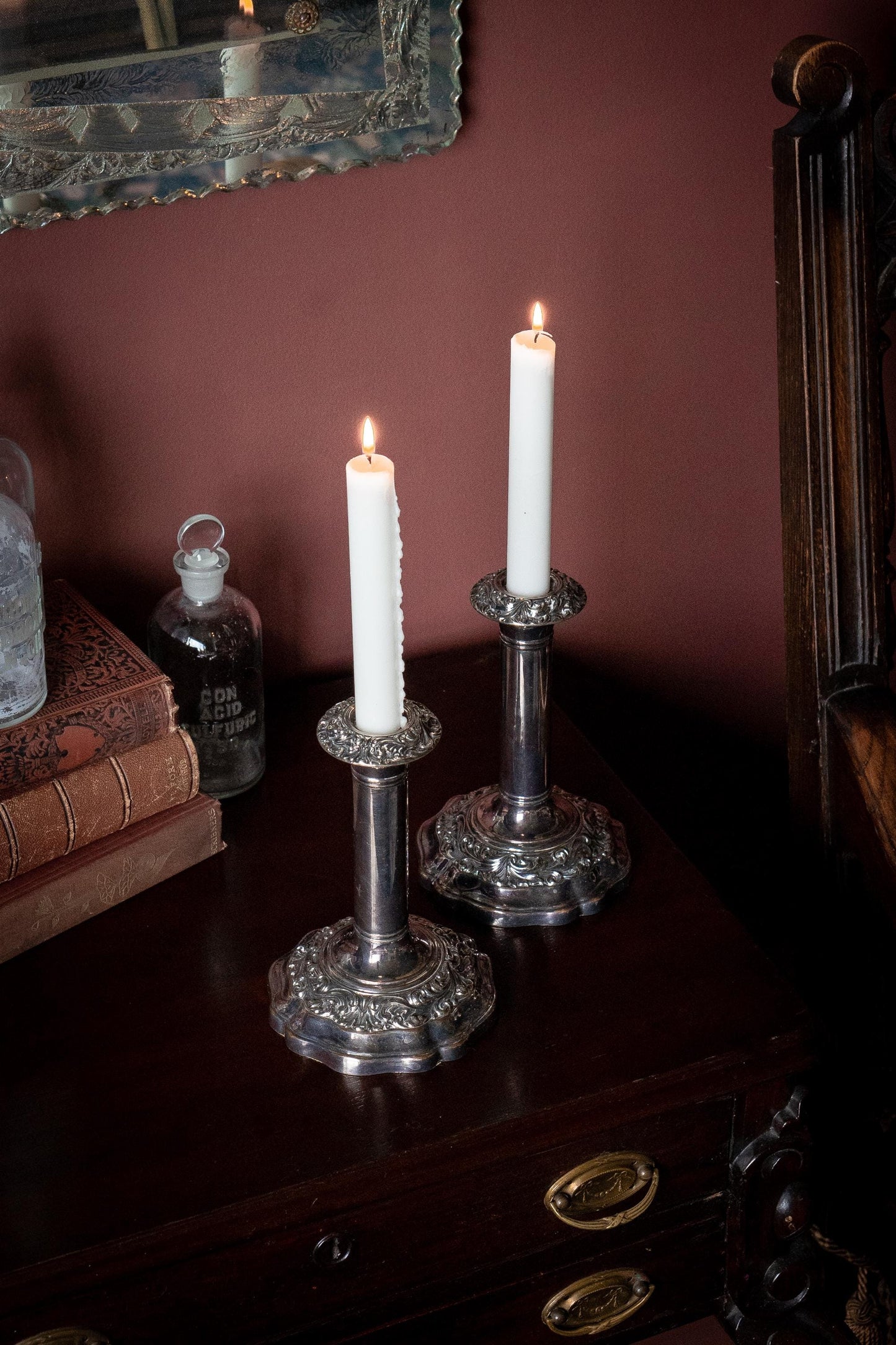 Antique Sheffield Plate Candlesticks