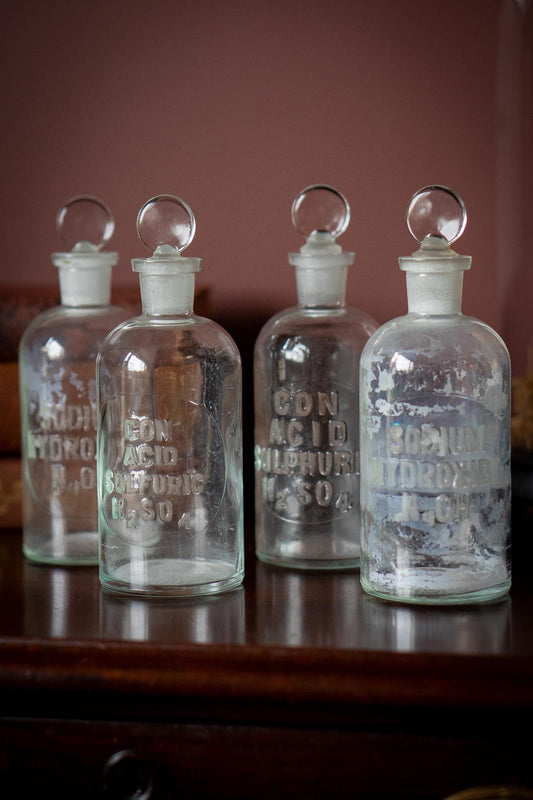 Antique Apothecary Bottle with Glass Stopper (sold individually)