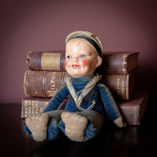 1930s Holland America Sailor Doll. Vintage Cruise Souvenir Doll