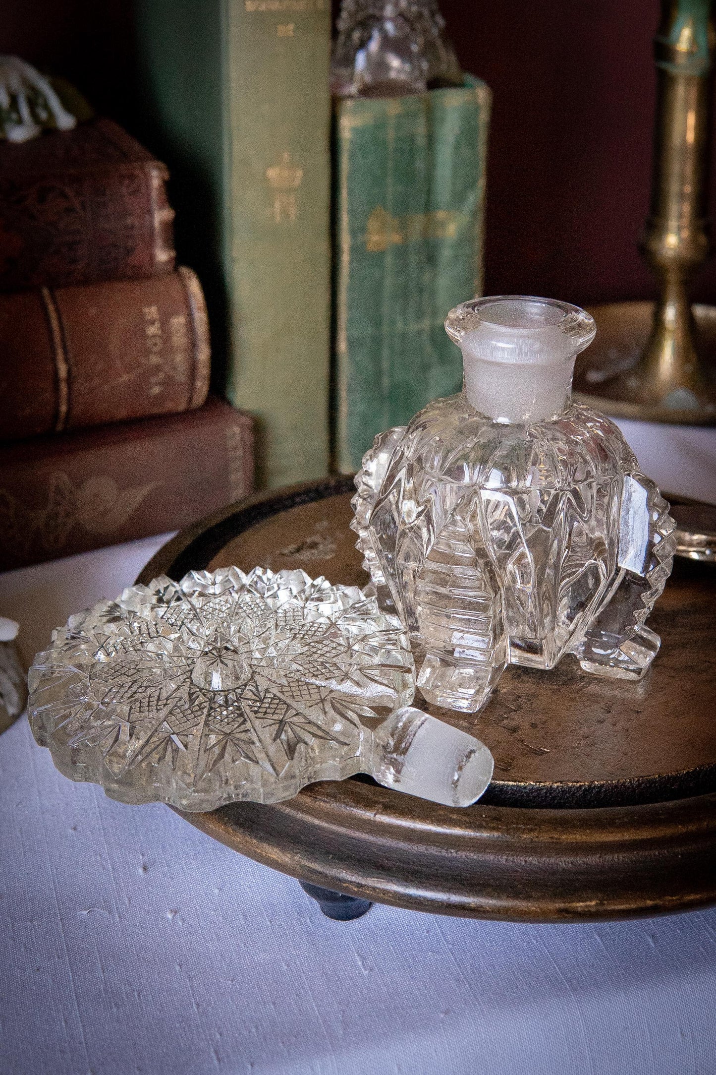 Vintage cut glass perfume bottle