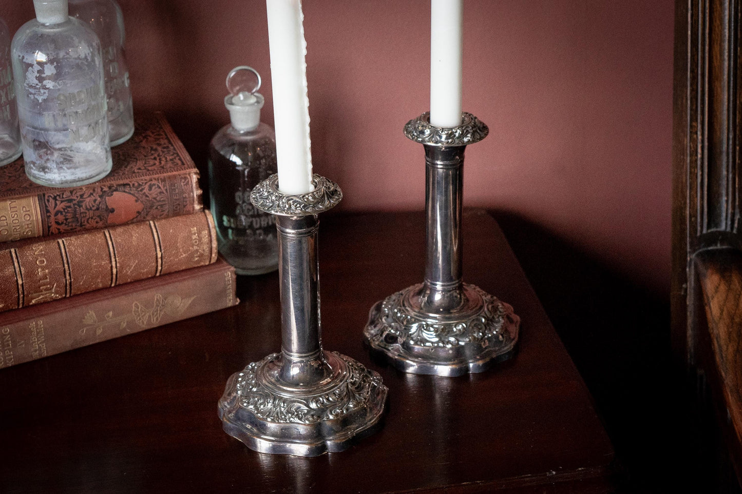 Antique Sheffield Plate Candlesticks