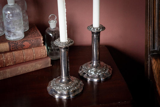 Antique Sheffield Plate Candlesticks