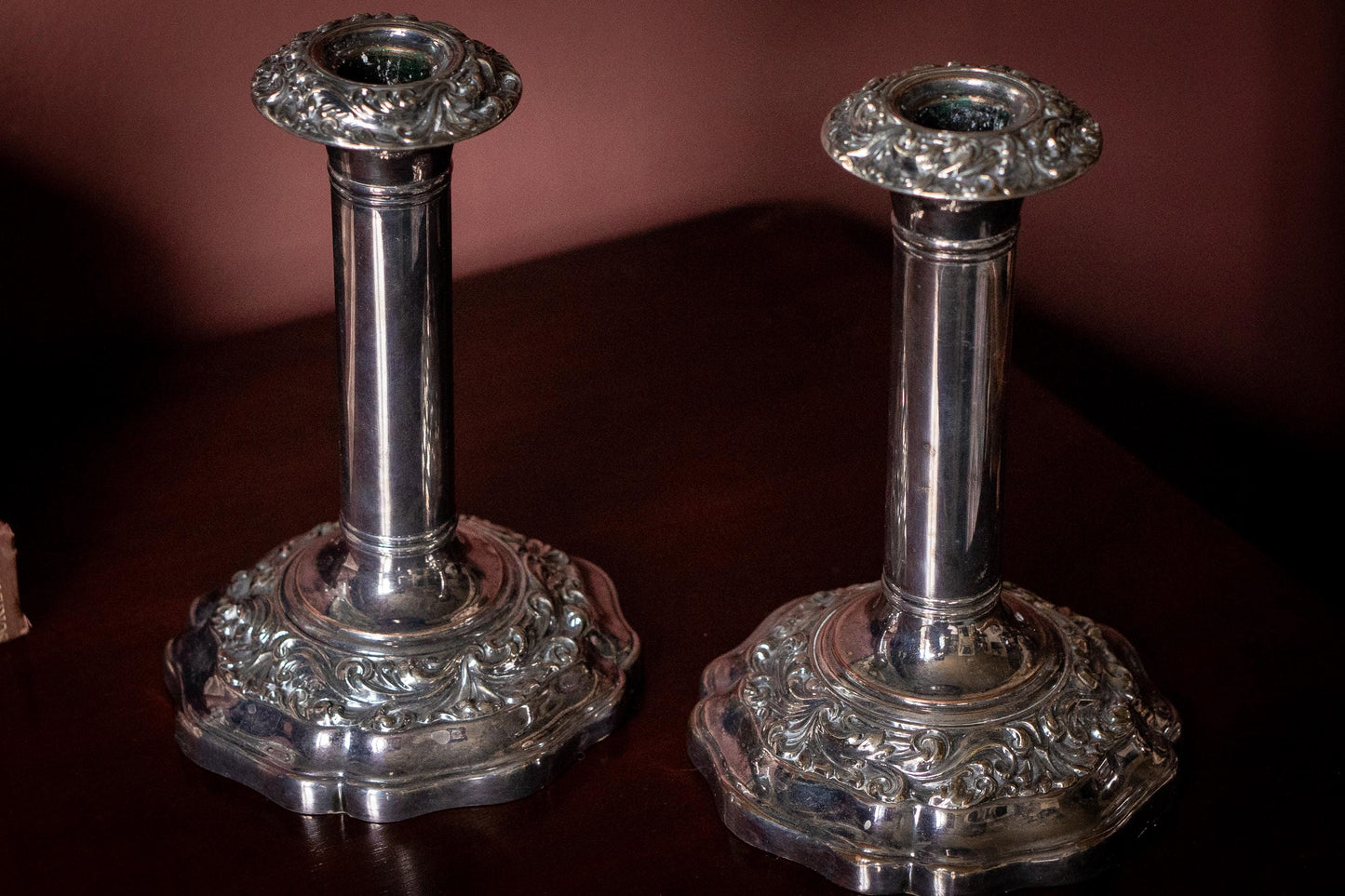 Antique Sheffield Plate Candlesticks