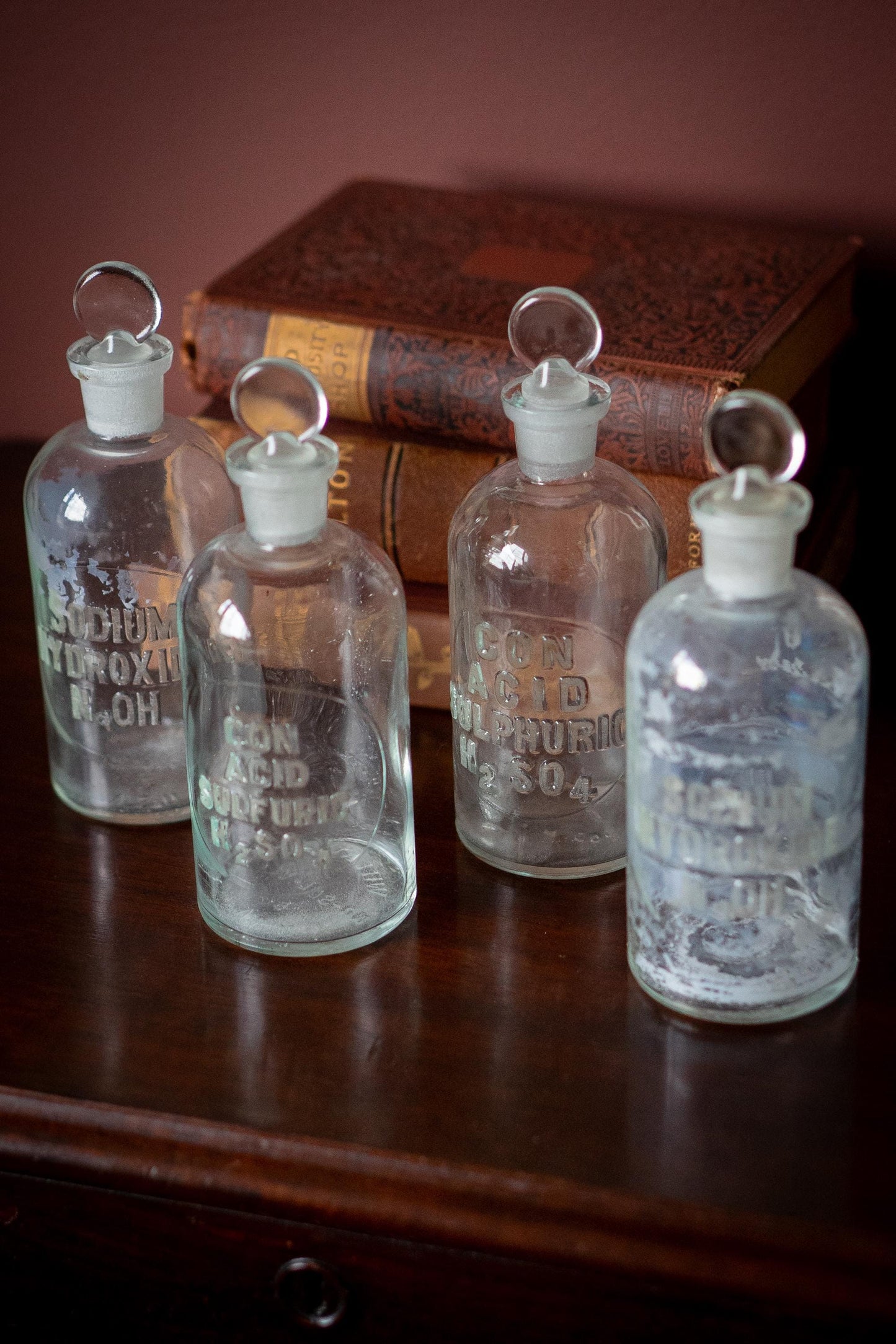 Antique Apothecary Bottle with Glass Stopper (sold individually)