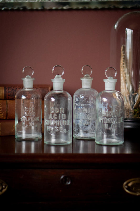 Antique Apothecary Bottle with Glass Stopper (sold individually)