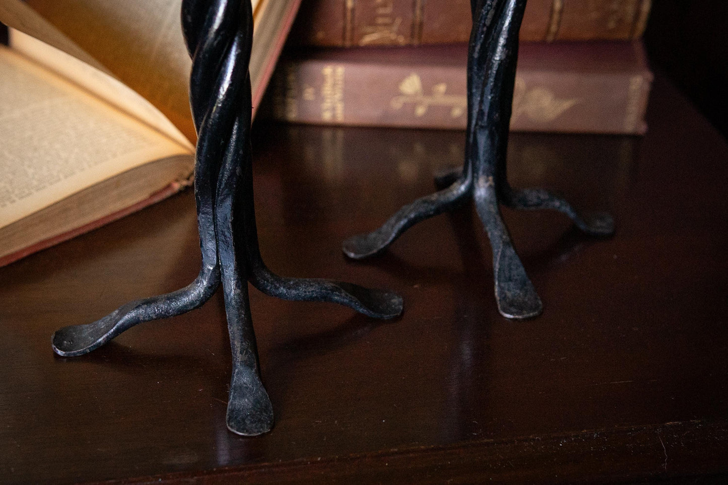 Pair of Twisted Iron Candlesticks