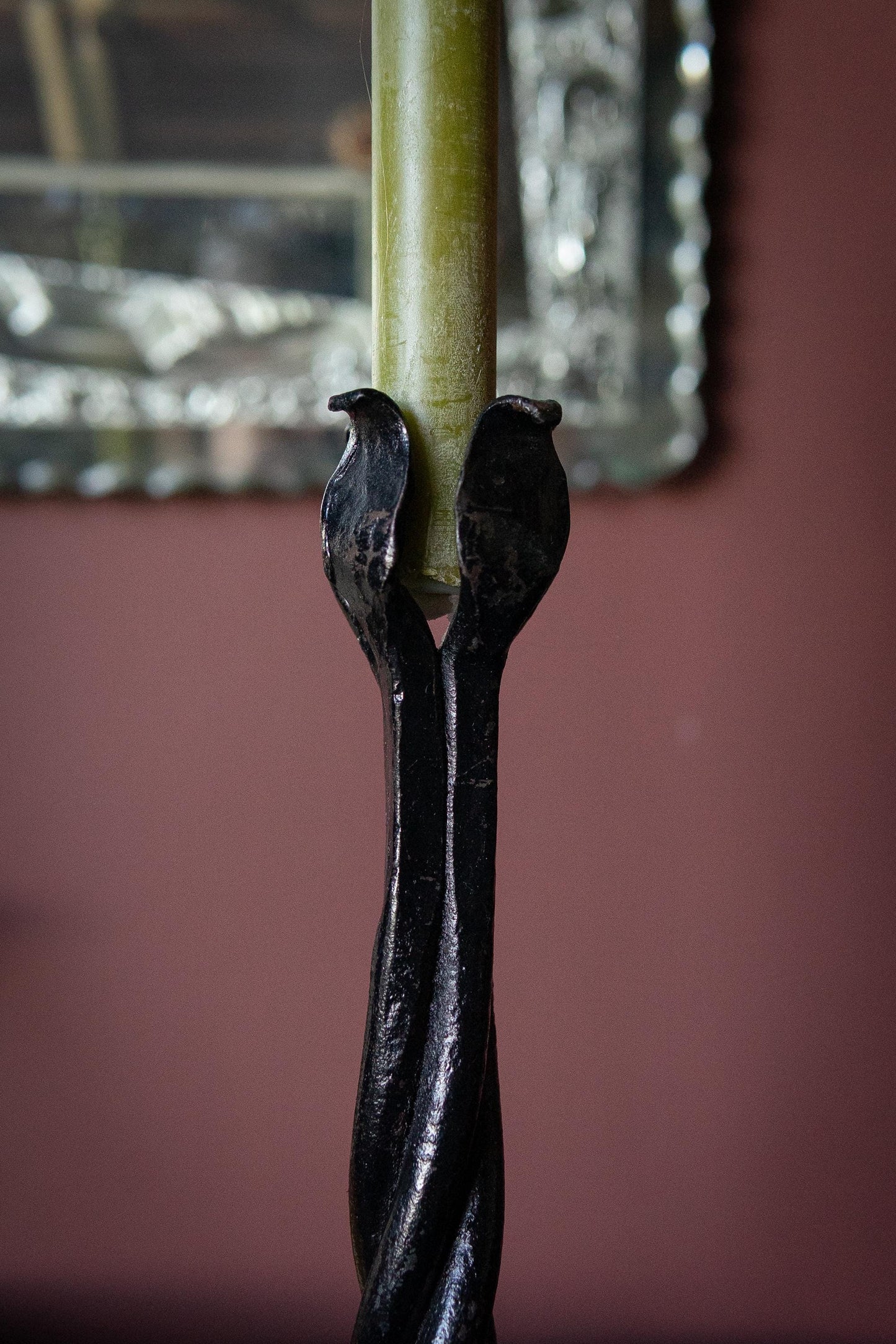 Pair of Twisted Iron Candlesticks