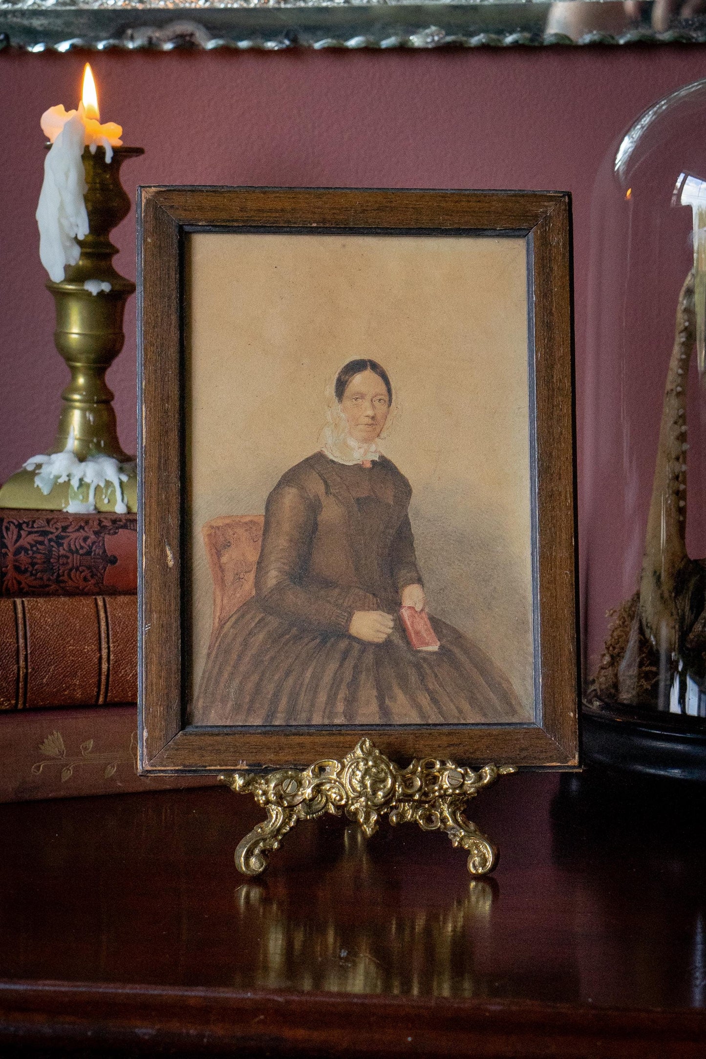Antique Victorian Portrait Drawing