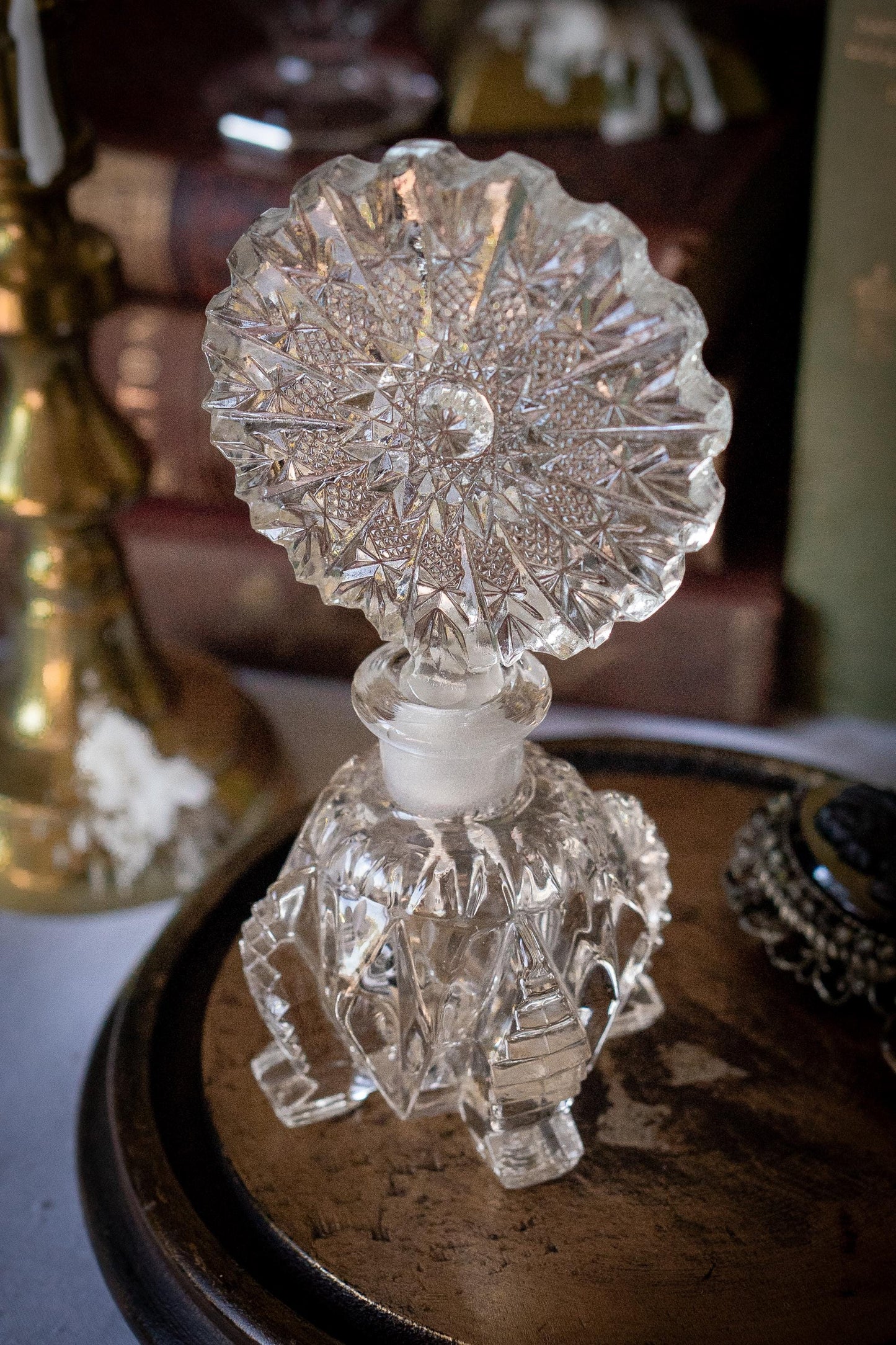 Vintage cut glass perfume bottle