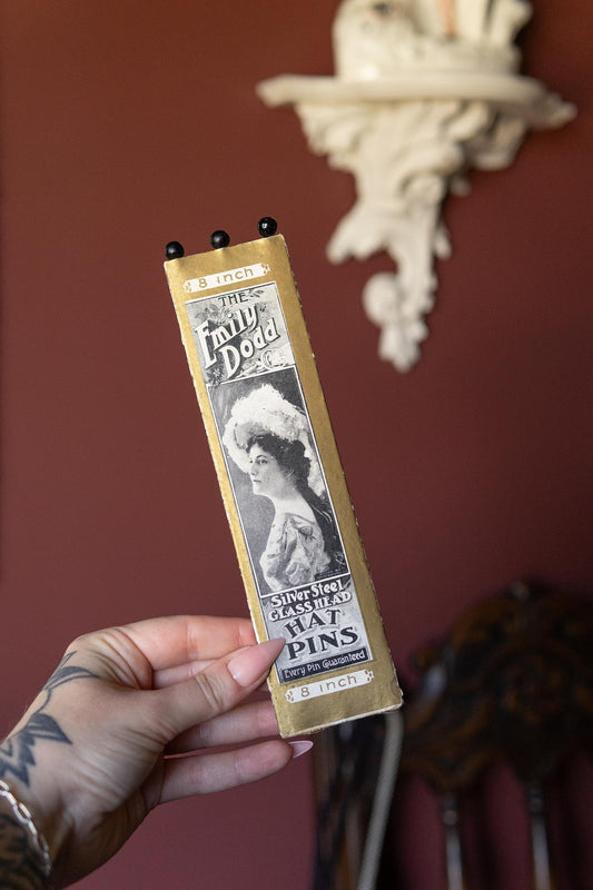 Antique Emily Dodd Hat Pins on Original packaging