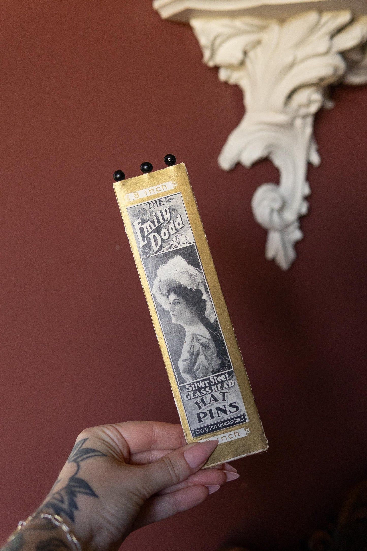 Antique Emily Dodd Hat Pins on Original packaging