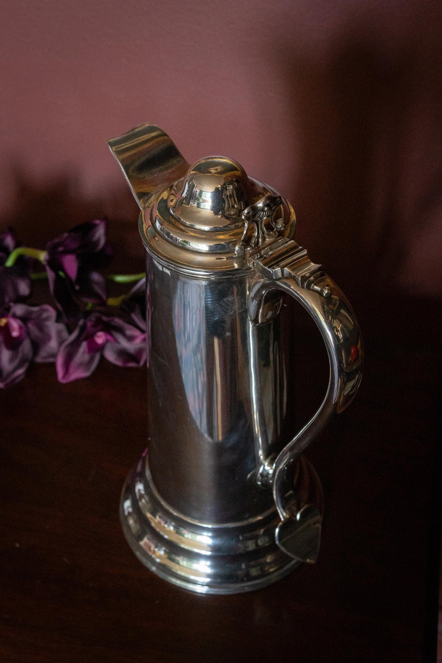 Antique english silver plate flagon